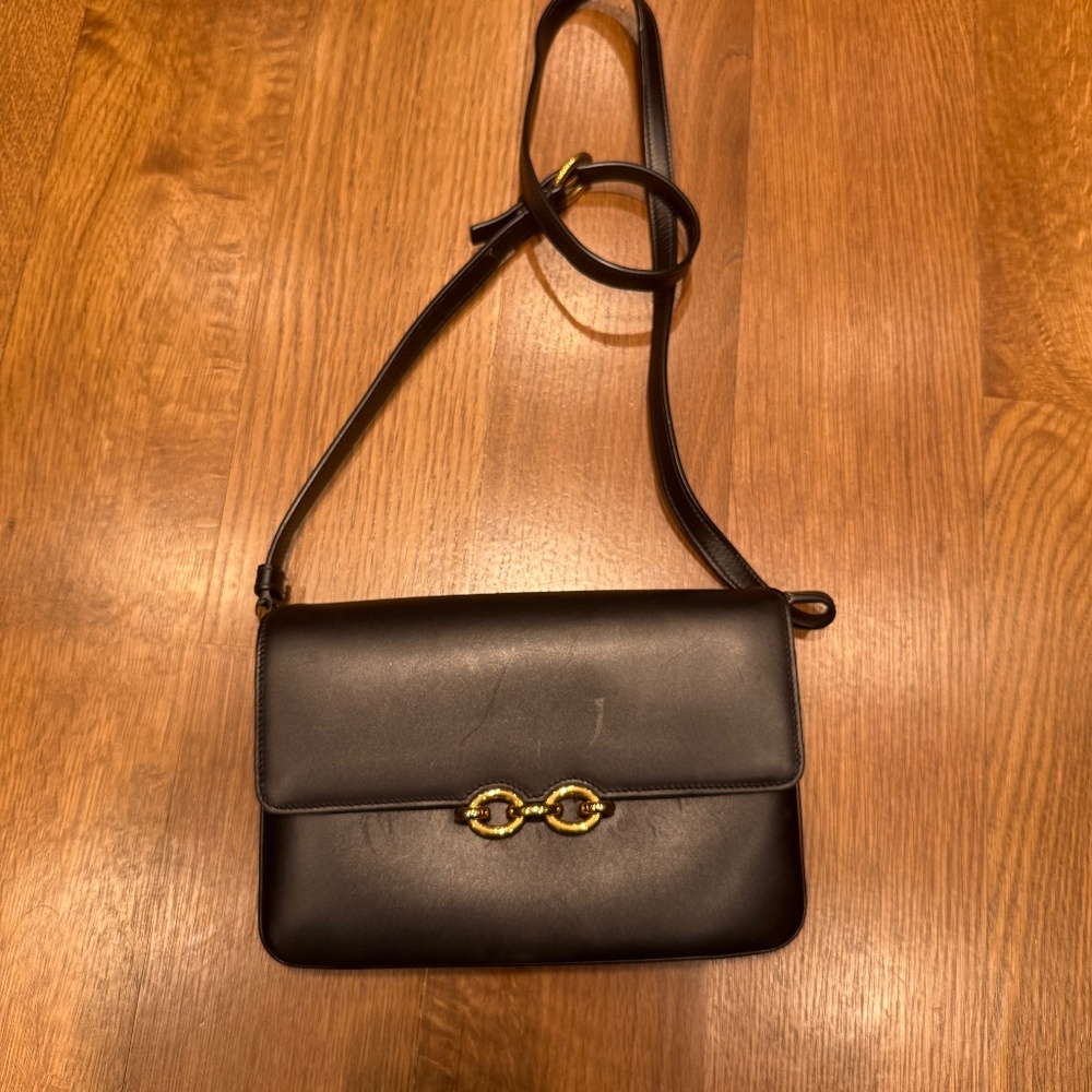 Saint Laurent Maillon black leather purse